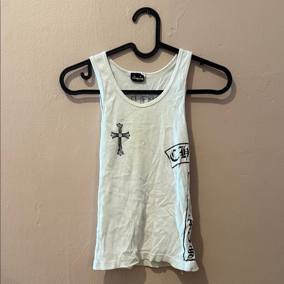 Chrome hearts White Tank Top with Cross Design